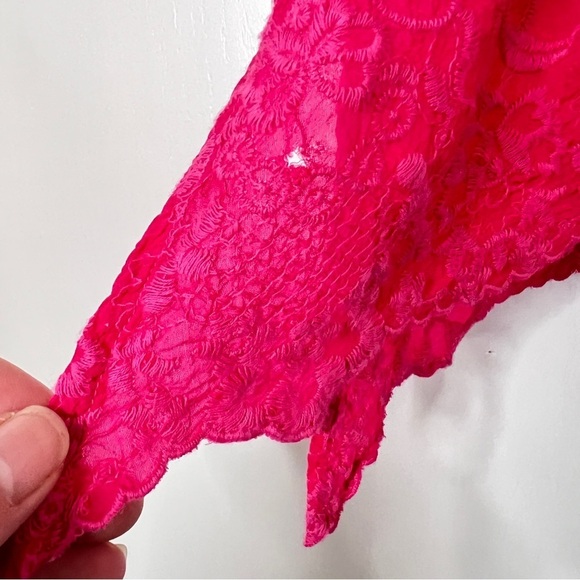 Johnny Was Pink Georgette Eyelet Embroidered Tunic Top - Picture 14 of 15